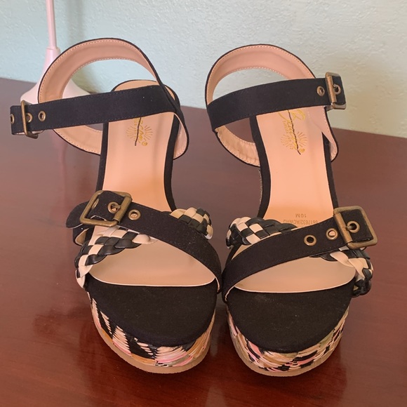 Multi-Color Wedges NWOT sz 10 - Picture 2 of 4